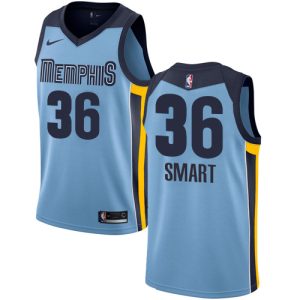 personalized Grizzlies #36 Marcus Smart Light Blue NBA Swingman Statement Edition Jersey