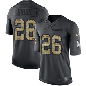 youth Lions #26 Jahmyr Gibbs Black Men's Stitched NFL Limited 2024 Salute to Service Jersey