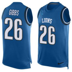 replica Lions #26 Jahmyr Gibbs Blue Team Color Men's Stitched NFL Limited Tank Top Jersey