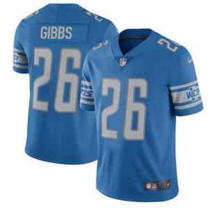 lions #26 jahmyr gibbs blue team color men's stitched nfl vapor untouchable limited cheap jersey