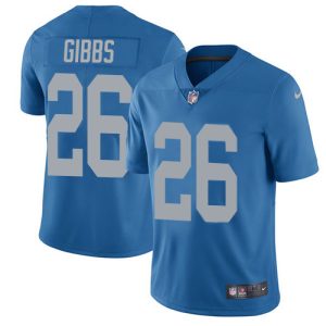 wholesale Lions #26 Jahmyr Gibbs Blue Throwback Men's Stitched NFL Vapor Untouchable Limited Jersey