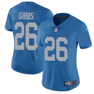 replica Lions #26 Jahmyr Gibbs Blue Throwback Women's Stitched NFL Vapor Untouchable Limited Jersey