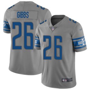 customized Lions #26 Jahmyr Gibbs Gray Men's Stitched NFL Limited Inverted Legend Jersey