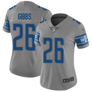 Lions #26 Jahmyr Gibbs Gray Women's Stitched NFL Limited Inverted Legend Jersey