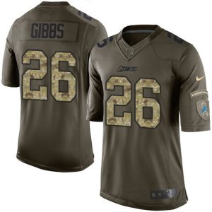 Lions #26 Jahmyr Gibbs Green Men's Stitched NFL Limited 2024 Salute to Service Jersey