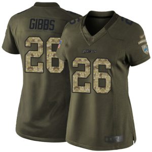 Lions #26 Jahmyr Gibbs Green Women's Stitched NFL Limited 2024 Salute to Service Jersey