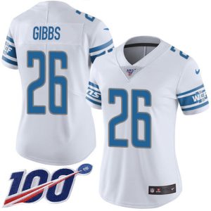 Lions #26 Jahmyr Gibbs White Women's Stitched NFL 100th Season Vapor Untouchable Limited Jersey