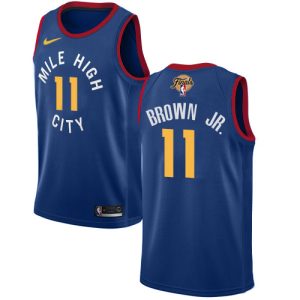 nuggets #11 bruce brown jr. blue 2024 nba finals patch swingman statement edition authentic jersey