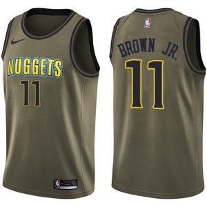 wholesale Nuggets #11 Bruce Brown Jr. Green Salute to Service NBA Swingman Jersey