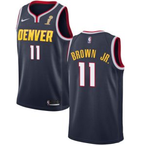 Nuggets #11 Bruce Brown Jr. Men's Navy 2024 NBA Finals Champions Swingman Icon Edition Jersey