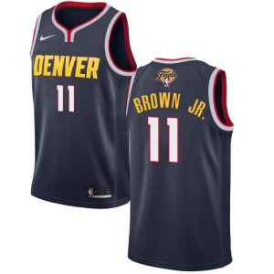 authentic Nuggets #11 Bruce Brown Jr. Navy 2024 NBA Finals Patch Swingman Icon Edition Jersey