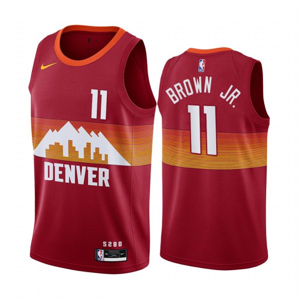 Nuggets #11 Bruce Brown Jr. Red NBA Swingman 2023-24 City Edition Jersey