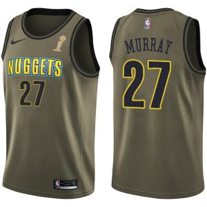 Nuggets #27 Jamal Murray Green 2024 NBA Finals Champions Salute to Service Swingman Jersey