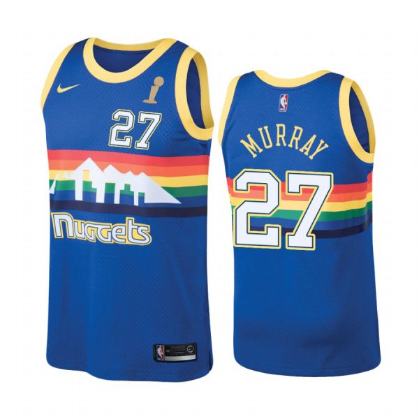 Nuggets #27 Jamal Murray Hardwood Classic Blue Youth 2024 NBA Finals Champions Jersey