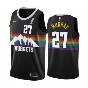 Nuggets #27 Jamal Murray Men's 2024 NBA Finals Champions Black City Edition Jersey