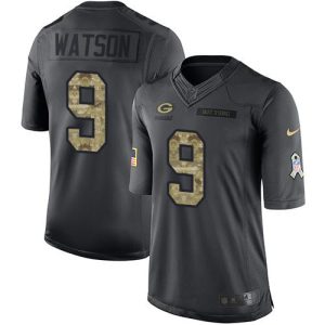 Packers #9 Christian Watson Black Men's Stitched NFL Limited 2024 Salute to Service Jersey