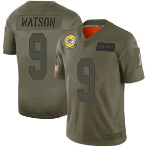 Packers #9 Christian Watson Camo Men's Stitched NFL Limited 2024 Salute To Service Jersey