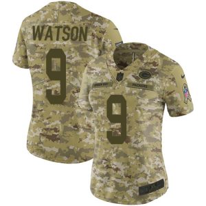 Packers #9 Christian Watson Camo Women's Stitched NFL Limited 2024 Salute To Service Jersey