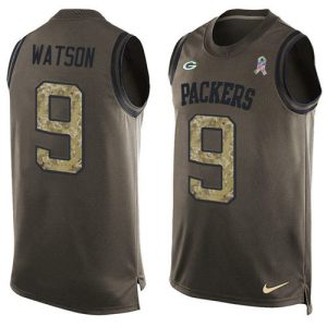 wholesale Packers #9 Christian Watson Green Men's Stitched NFL Limited Salute To Service Tank Top Jersey