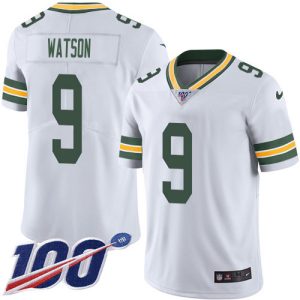 wholesale Packers #9 Christian Watson White Men's Stitched NFL 100th Season Vapor Untouchable Limited Jersey