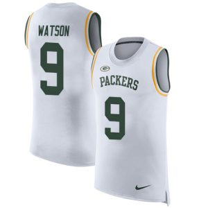 Packers #9 Christian Watson White Men's Stitched NFL Limited Rush Tank Top Jersey