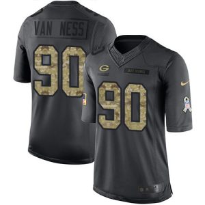 Packers #90 Lukas Van Ness Black Men's Stitched NFL Limited 2024 Salute to Service Jersey