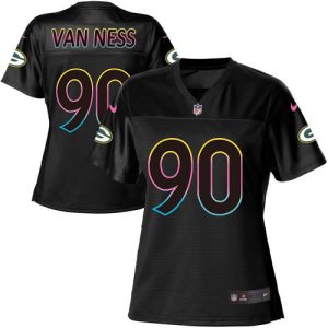 cheap Packers #90 Lukas Van Ness Black Women's NFL Fashion Game Jersey