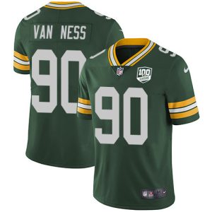 limited Packers #90 Lukas Van Ness Green Team Color Men's 100th Season Stitched NFL Vapor Untouchable Limited Jersey