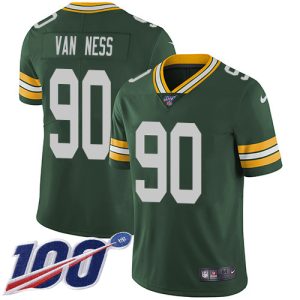 wholesale Packers #90 Lukas Van Ness Green Team Color Men's Stitched NFL 100th Season Vapor Untouchable Limited Jersey