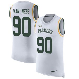 Packers #90 Lukas Van Ness White Men's Stitched NFL Limited Rush Tank Top Jersey