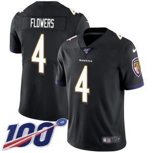 ravens #4 zay flowers black alternate men's stitched nfl 100th season vapor untouchable limited wholesale jersey