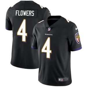 Ravens #4 Zay Flowers Black Alternate Men's Stitched NFL Vapor Untouchable Limited Jersey