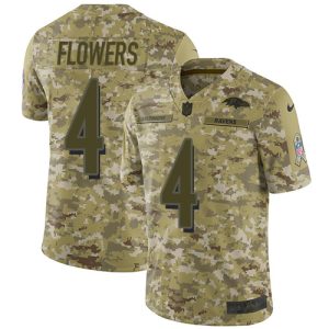 ravens #4 zay flowers camo men's stitched nfl limited 2024 salute to service authentic jersey