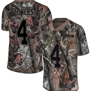 Ravens #4 Zay Flowers Camo Men's Stitched NFL Limited Rush Realtree Jersey