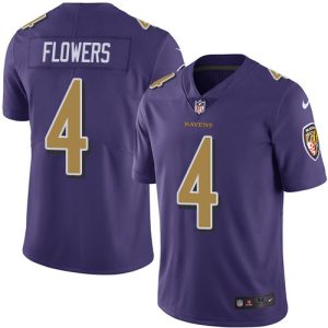 Ravens #4 Zay Flowers Purple Men's Stitched NFL Limited Rush Jersey