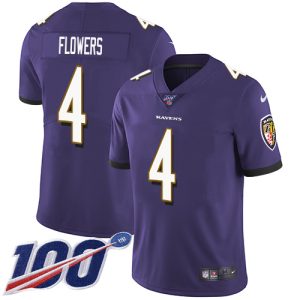 Ravens #4 Zay Flowers Purple Team Color Men's Stitched NFL 100th Season Vapor Untouchable Limited Jersey