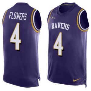 wholesale Ravens #4 Zay Flowers Purple Team Color Men's Stitched NFL Limited Tank Top Jersey