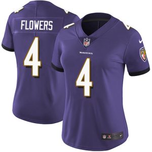 ravens #4 zay flowers purple team color women's stitched nfl vapor untouchable limited wholesale jersey