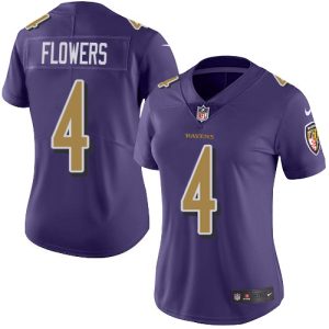 ravens #4 zay flowers purple women's stitched nfl limited rush wholesale jersey