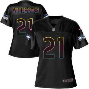 Seahawks #21 Devon Witherspoon Black Women's NFL Fashion Game Jersey