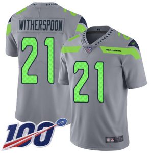 Seahawks #21 Devon Witherspoon Gray Men's Stitched NFL Limited Inverted Legend 100th Season Jersey