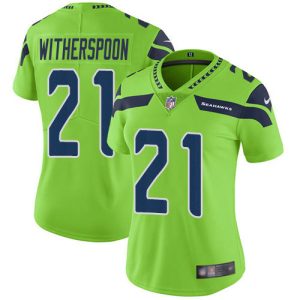 limited Seahawks #21 Devon Witherspoon Green Women's Stitched NFL Limited Rush Jersey