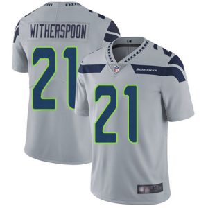 seahawks #21 devon witherspoon grey alternate men's stitched nfl vapor untouchable limited customized jersey