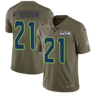 Seahawks #21 Devon Witherspoon Olive Men's Stitched NFL Limited 2024 Salute To Service Jersey