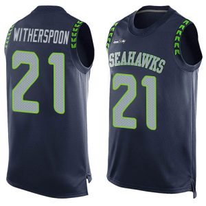 wholesale Seahawks #21 Devon Witherspoon Steel Blue Team Color Men's Stitched NFL Limited Tank Top Jersey