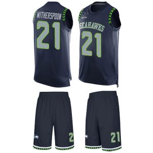 seahawks #21 devon witherspoon steel blue team color men's stitched nfl limited tank top suit wholesale jersey