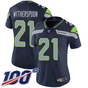 Seahawks #21 Devon Witherspoon Steel Blue Team Color Women's Stitched NFL 100th Season Vapor Untouchable Limited Jersey