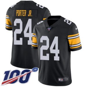 Steelers #24 Joey Porter Jr. Black Alternate Men's Stitched NFL 100th Season Vapor Limited Jersey