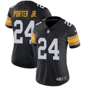 Steelers #24 Joey Porter Jr. Black Alternate Women's Stitched NFL Vapor Untouchable Limited Jersey