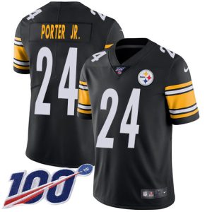 Steelers #24 Joey Porter Jr. Black Team Color Men's Stitched NFL 100th Season Vapor Limited Jersey